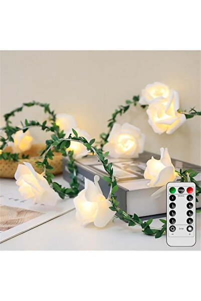 SYOSI 10Ft 20LED Artificial Rose Flower String Lights, Battery Operated Fairy...