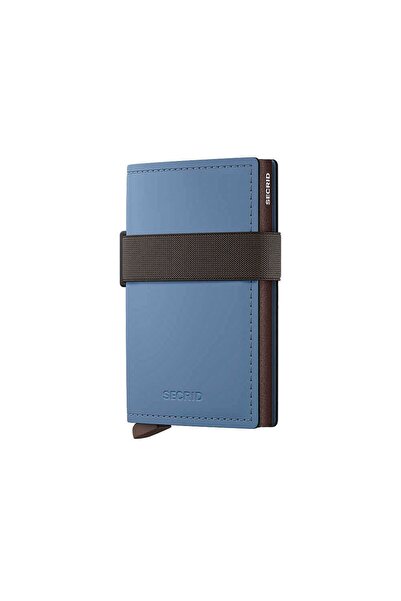 Secrid Bandwallet Matte Powder Card Holder Wallet, Blue-Brown