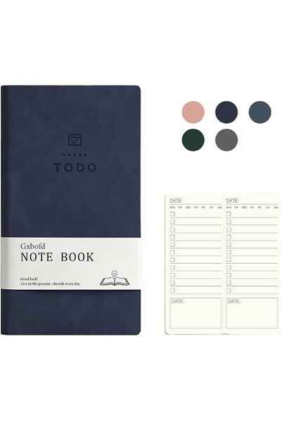 GENERAL To Do List Notebook (Deep Blue), 2 PCS Soft Leather Pocket to Do List...