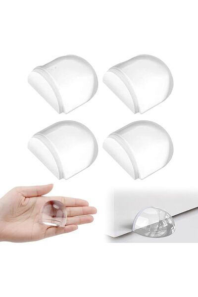 AZONEE Clear Door Stoppers, Self-Adhesive Floor Buffers, Invisible Rubber Bum...