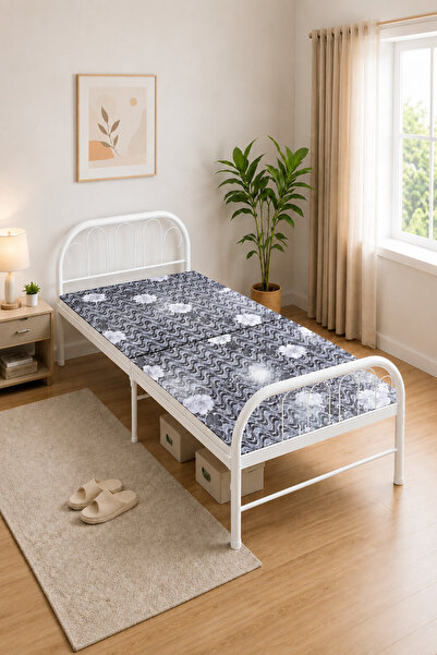Generic Brand 3-Panel Folding Bed with Mattress, Portable Foldable Guest Bed ...