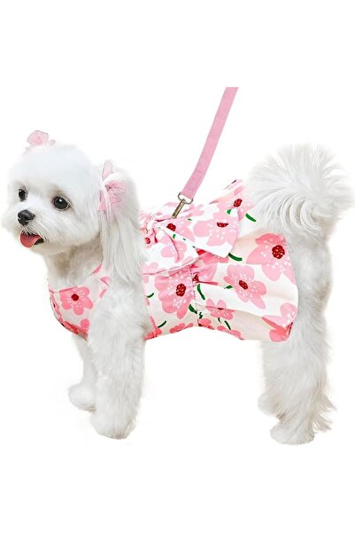 NALACAL Cute Dog Dress Small Dog Clothes, Puppy Outfits Pink Floral Pet Summe...