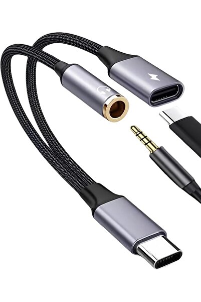 KASTWAVE محول USB C إلى مقبس 3.5 ملم وشاحن 2 في 1، محول USB Type C إلى مدخل ص...