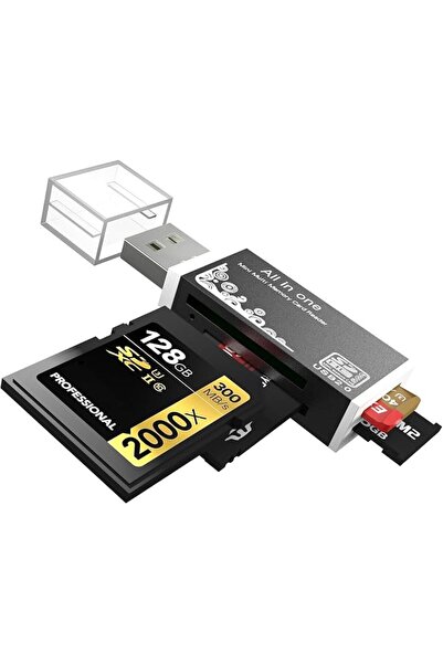 JOYZZZ قارئ بطاقات SD عبر USB 2.0، قارئ بطاقات ذاكرة عالي السرعة بـ 4 فتحات، ...