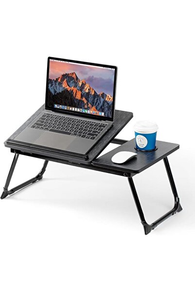 GENERAL Laptop Bed Tray Desk, Foldable Table with Cup Holder, Adjustable Fold...