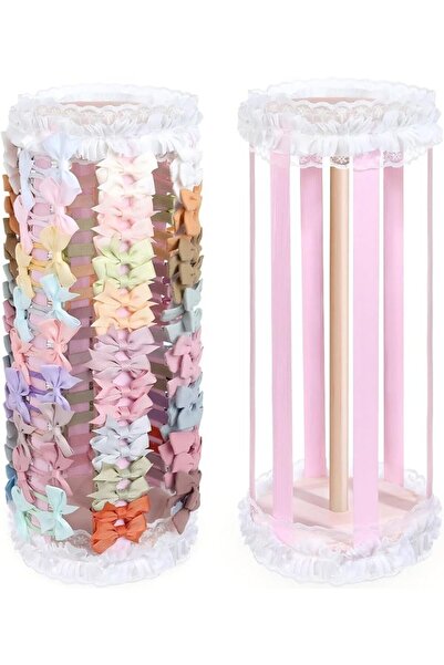 KASTWAVE Hair Bows Holder, Pink Hair Bow Organizer for Girls Women, Hair Clip...