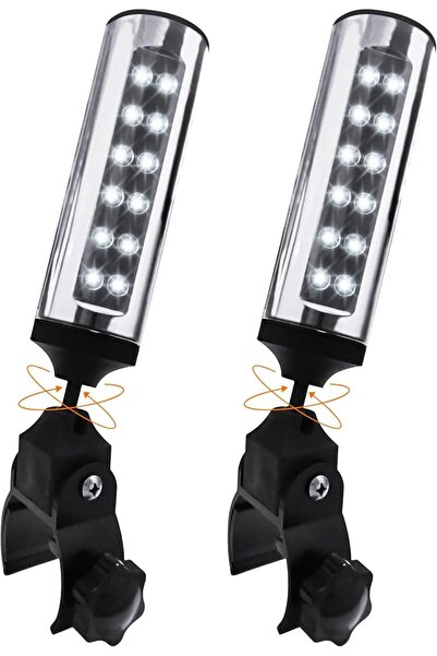 GENERAL قطعتان من أضواء الشواء مع 12 مصباح LED، أضواء شواء مع مشبك ألومنيوم، ...