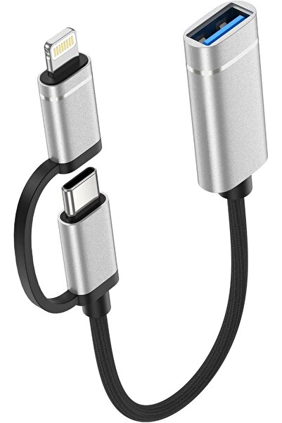 Haoano 2-in-1 USB-C/Lightning to USB 3.0 Adapter, OTG Adapter Cable, 5Gbps Hi...