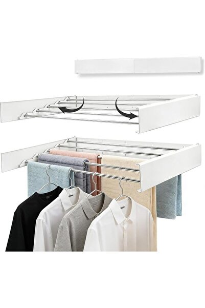 GENERAL Wall Mounted Drying Rack, Foldable Wall Mount Laundry, Retractable Dr...