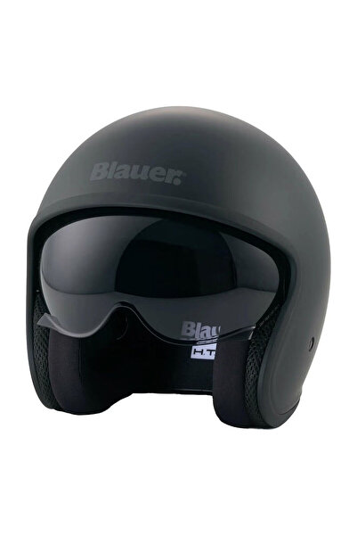 Blauer HT Blauer Pilot 4.0 Monochrome Açık Motosiklet Kaskı Mat Siyah