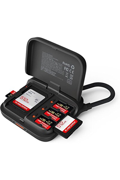 PgyTech حافظة CreateMate لقارئ بطاقات Mini SD 2 في 1 عالي السرعة SD 4.0/قارئ ...