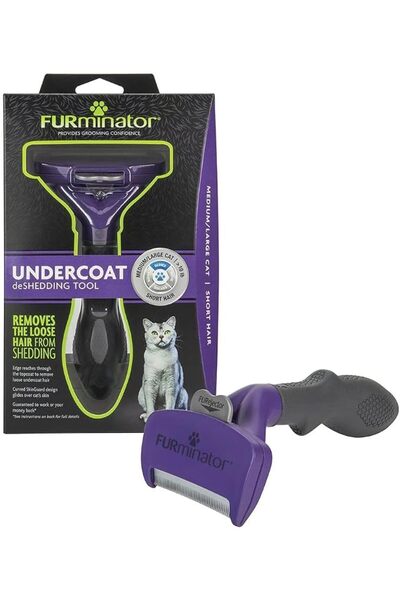 Furminator أداة إزالة الشعر القصير للقطط الكبيرة، قياسية