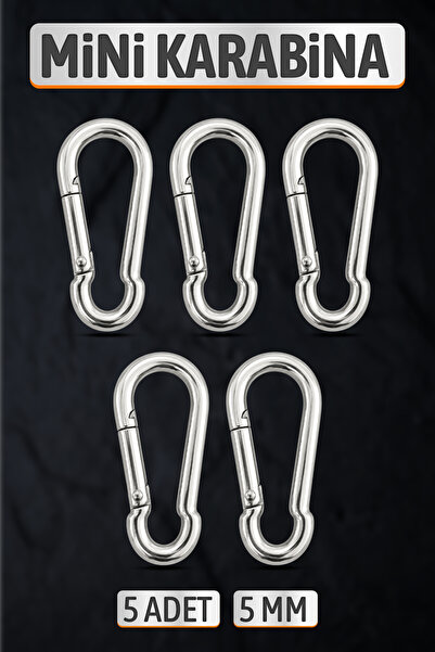 Badem10 (5 Adet) 5 mm Mini Karabina Kilitsiz Metal Klips Kanca Kamp Dağcılık ...