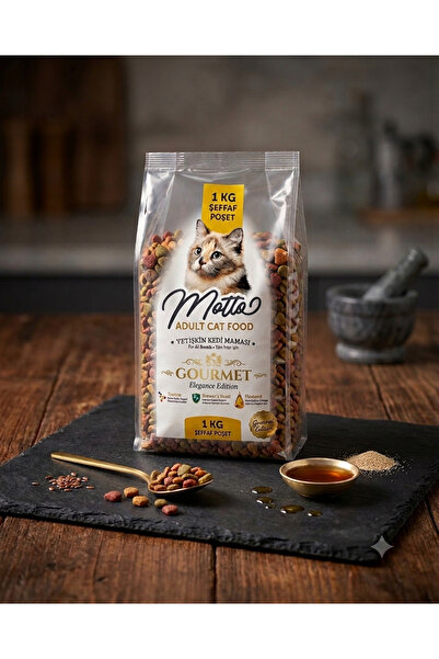 MOTTO Gurme Kedi Maması 1 KG – Şeffaf Poşet Kedi Maması