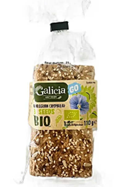 Galicja Pâine crocantă Galicia cu făină integrală și 3 tipuri de semințe 110 G