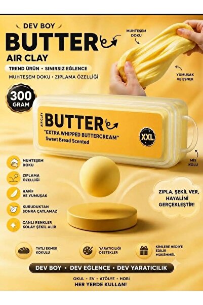 TrendTopic Butter Tereyağ Squishy Sukuşi Viral Air Clay 300 Gr – Yumuşak Hava...