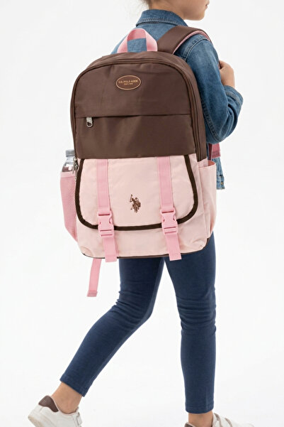 U.S. Polo Assn. U.S Polo Girls Backpack School Bag with Mesh Side Pockets and...