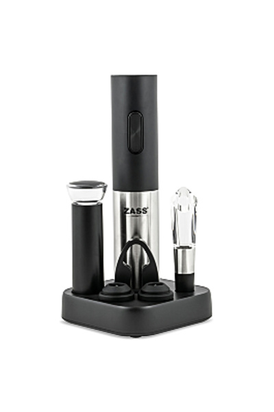Zass Set deschizător de vin electric ZEWS 02, 6 piese, Negru / Oțel inoxidabil