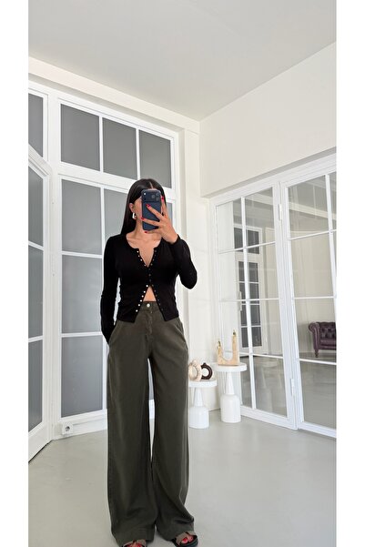 GAUS CO Yeşil Yıkamalı Tencel Denim Pantolon GAUS-01786