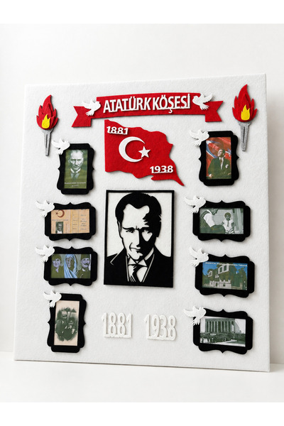 damlakidsmoda Atatürk köşesi beyaz zeminli
