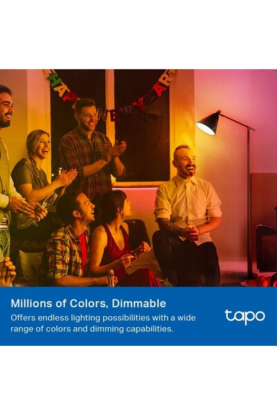 TP-LINK Tapo L430P | Çok Renkli Akıllı P45 Ampul | 16 Milyon Renk ve Ayarlanabilir Beyaz | Müzik Senkronizasyonu | %1 Ultra Düşük