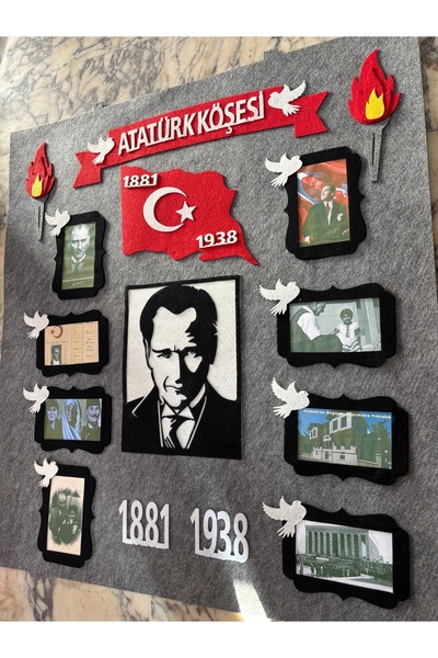 damlakidsmoda Atatürk köşesi panosu gri zeminli