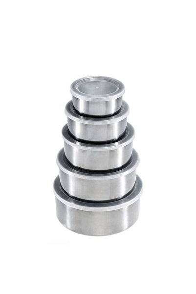 dalimag Set of 5 Stainless Steel Food Containers with Plastic Lids