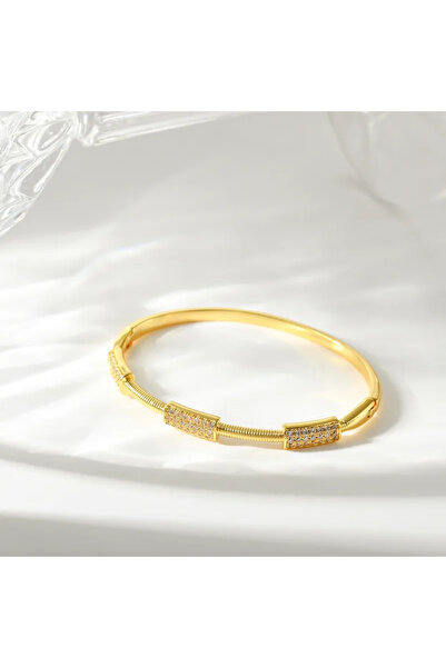 Peach Jewelry Γυναικείο βραχιόλι-χειροπέδα από χαλκό με επιχρύσωση 16Κ