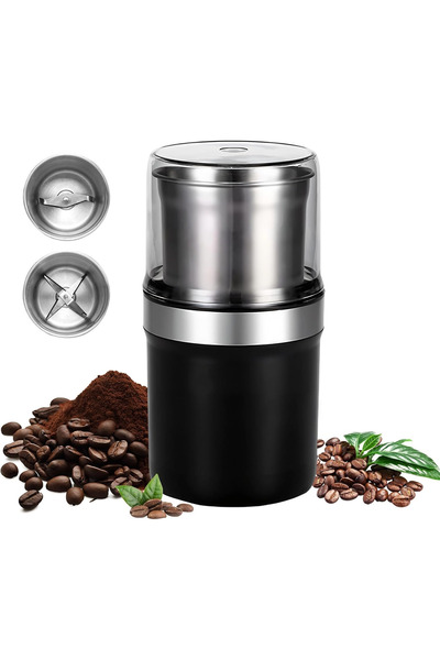 Generic Brand Râșniță electrică cafea, boabe și pulbere, bol dublu din inox, ...