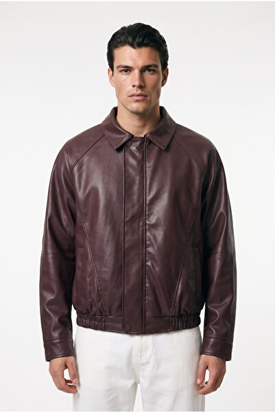 Mach Men's Oversize Fur-Lined Oversize Leather Jacket