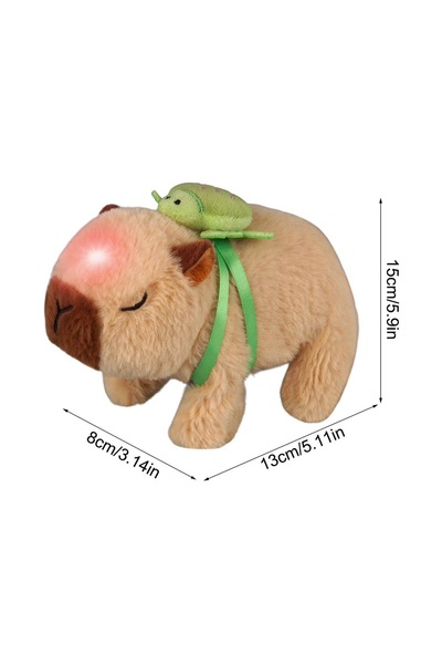 happystoretr Sevimli kapibara peluş yürüyen sesli ışıklı capybara figür emekl...