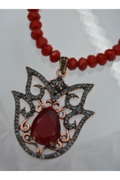 Stoneage Special Design Nilüfer Necklace - Red -