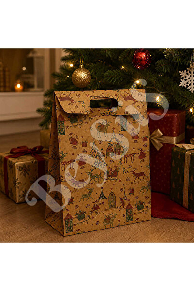 BeySüS New Year's Kraft Bags with Tape, Pack of 2