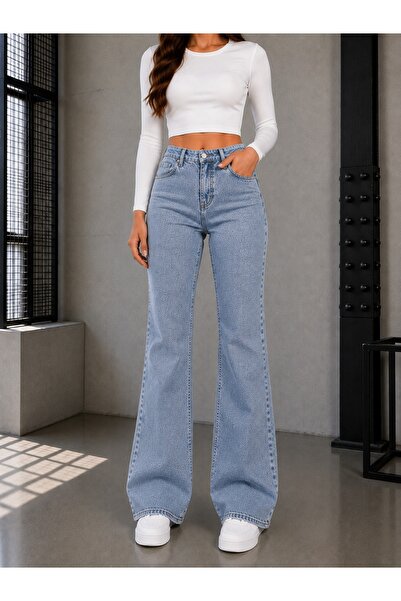 DRC trend Ice Blue Snow Wash Gold Spanish Spanish Jean Pantaloni din denim cu...