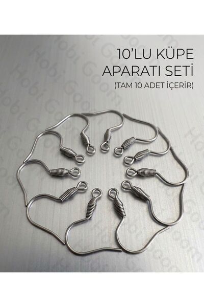 Hobi Goom Takı Yapımı / Üretimi İçin Paslanmaz Çelik Gümüş Renk Küpe Kancası ...