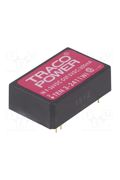 OEM Convertor DC/DC TRACO POWER TEN3-2411WI, 3W, Uintr 9÷36VDC, Uieş 5VDC, Ii...