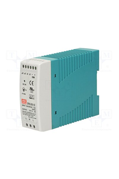OEM Alimentator pulsatoriu MEAN WELL DRA-60-12, pentru şină DIN, 60W, 12VDC, ...