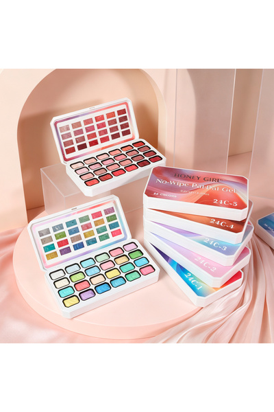 HONEY GIRL HEMA/TPO Free 24 Colors High Pigment No Wipe Pat Pat Gel Patting O...