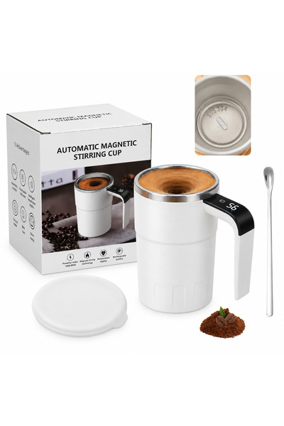 EMATTEIRO Electric Mug with Automatic Stirring, 7000 RPM, Temperature Display...