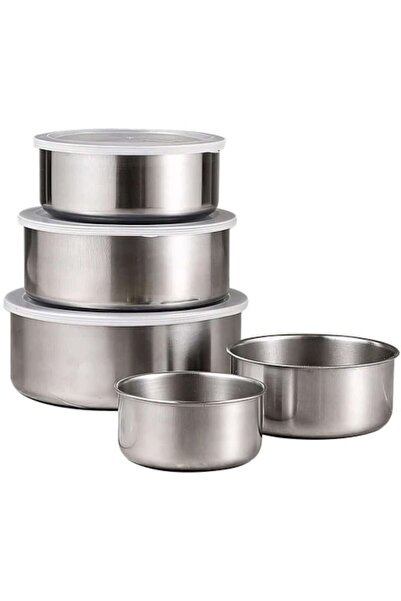 dalimag Set of 5 stainless steel food storage containers, with airtight lids,...