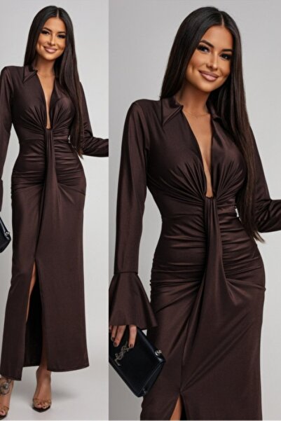 ADAMODA.RO Rochie elegantă din lycra cu mâneci clopot