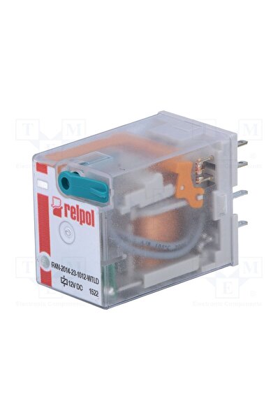 OEM Releu electromagnetic RELPOL R4N2014231012WTLD, Ubobină 12VDC, 4PDT, Icon...
