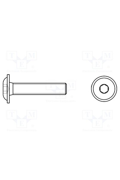 OEM Şurub KRAFTBERG K3X10/ISO7380-2-A2, M3, M3x10, 0,5, cu flanşă, Cap buton,...