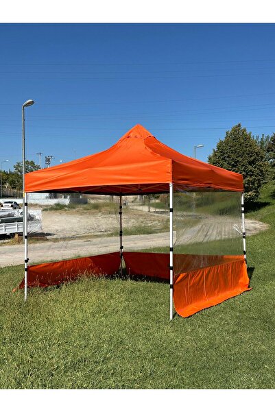 SEVİLBRANDA 3X3 GAZEBO ÇARDAK 3Kenar Şeffaf Perdeli