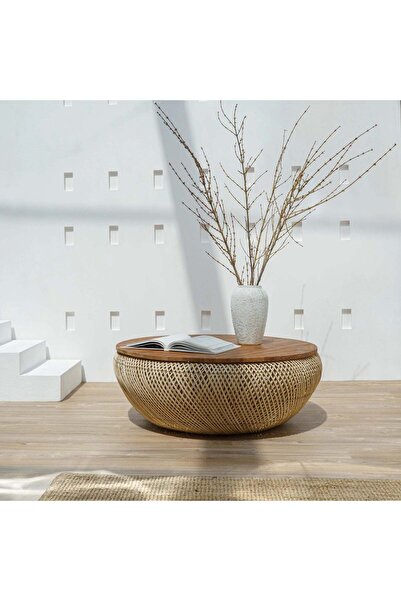 Generic INAYA COFFEE TABLE WITH WICKER BASE