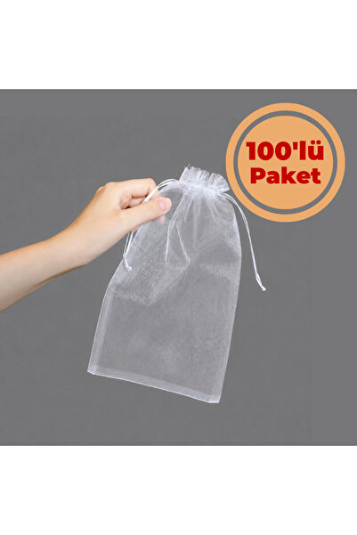 Renk İthalat Tül Kese Beyaz 15x24 cm 100'lü Paket Havlu Terlik Seccade Bohça ...