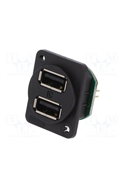 OEM Conector USB A CLIFF CP30100X, soclu, şir pini, orizontală, duble, USB 2.0