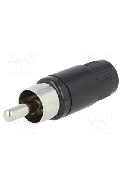 OEM Conector RCA LUMBERG STO1B, mufă, tată, drept, lipire, neagră, nichelat, ...