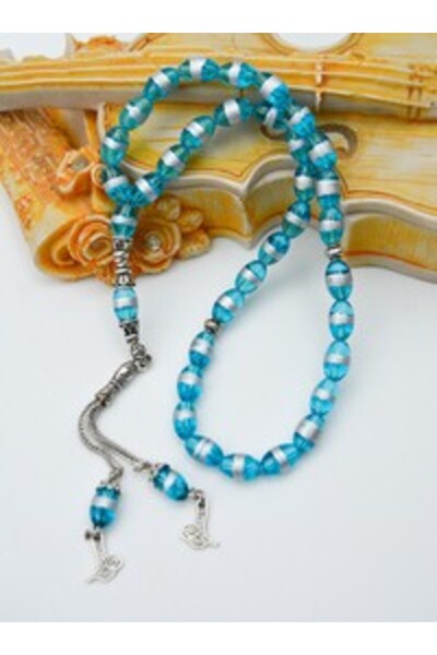 Stoneage Glass tuğralı rosary - blue -
