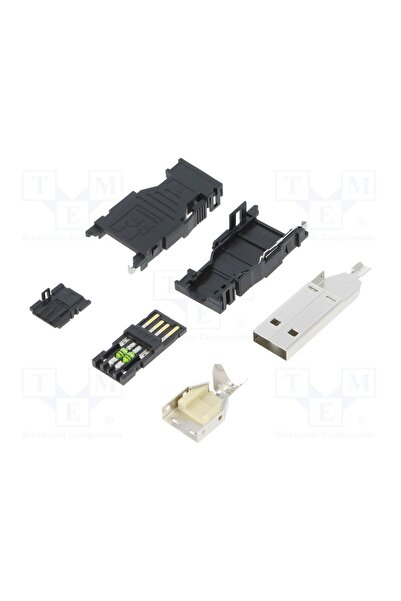 OEM Conector USB A TE Connectivity 1827525-1, mufă, Placare aurit, PIN 4, lip...
